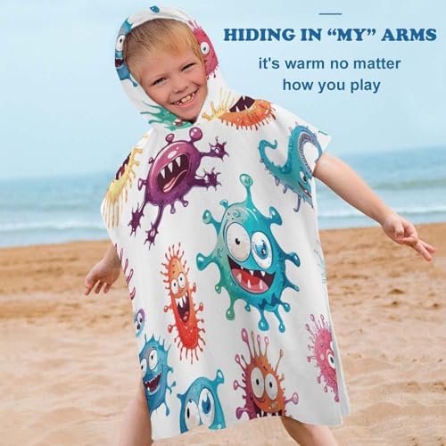 Kids Hooded Bath Towel with Cartoon Design