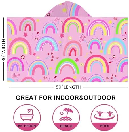 Bonsai Tree Rainbow Hooded Beach Towel for Kids