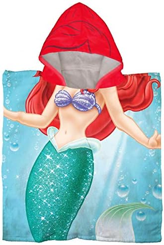 Disney The Little Mermaid Ariel Kids Bath Hooded Poncho