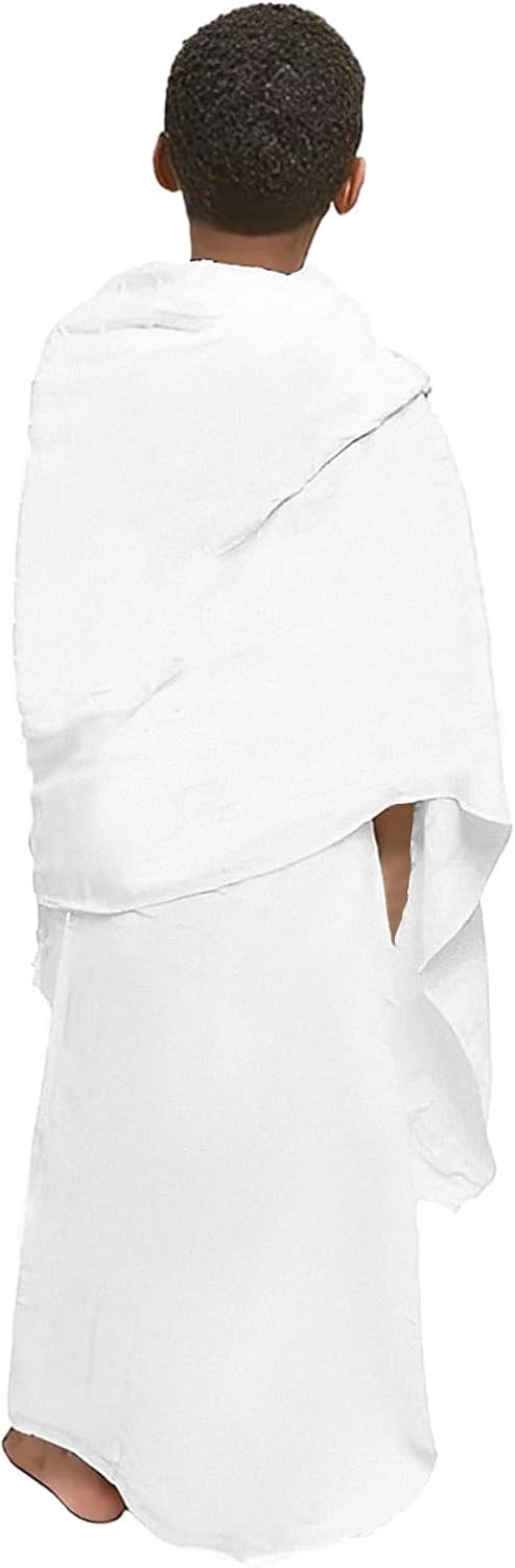 Kids Ihram Towels Set for Boys - 2-Piece White Islamic Towel