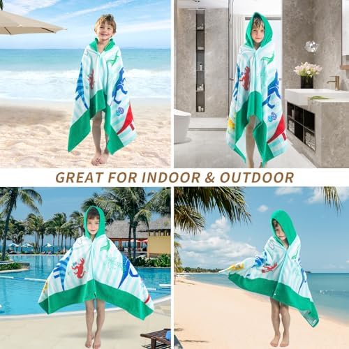 100 Cotton Dinosaur Hooded Towel for Kids