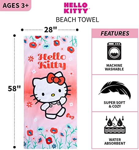 Franco Hello Kitty Cotton Beach Towel 58x28