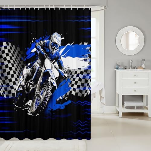 Feelyou Dirt Bike Racing Shower Curtain Set 72x78