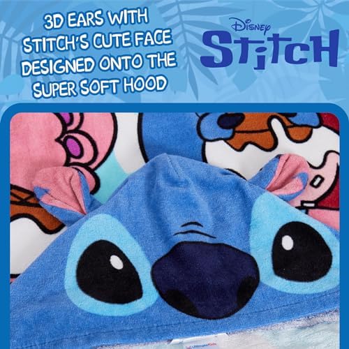 Disney Stitch Hooded Towel Poncho for Kids
