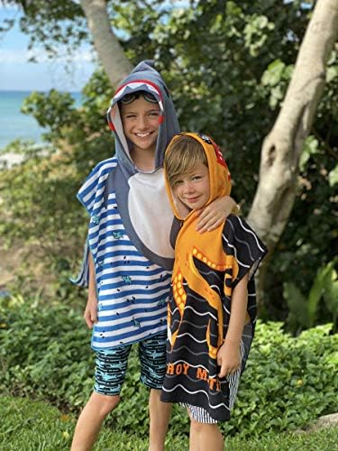 Juice Box Kids Hooded Poncho Terry Towel Shark One Size