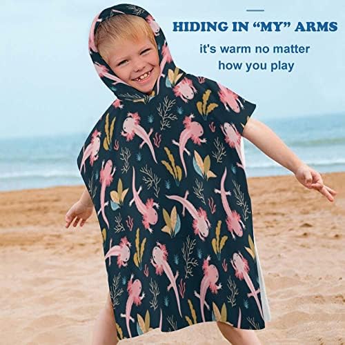 Axolotl Kids Beach Towel with Hood