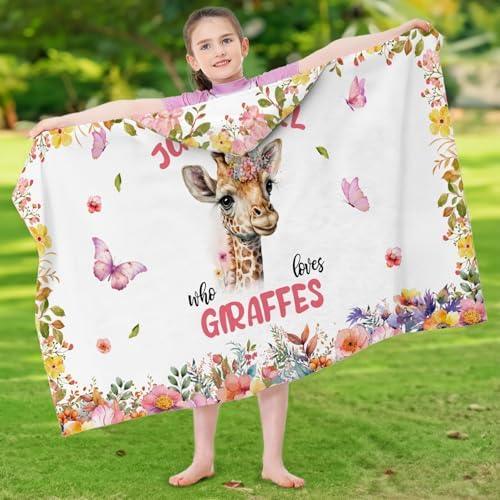 Giraffe Hooded Bath Towels for Girls