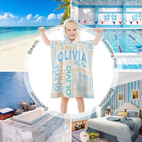 Husguciy Personalized Kids Bath Towel with Hood
