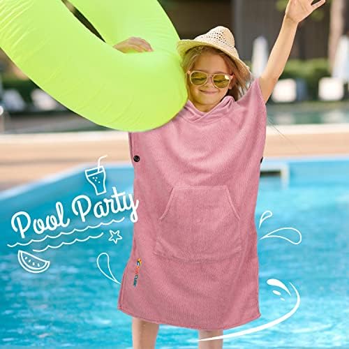 SUN CUBE Kids Hooded Microfiber Swim Towel