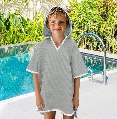 Original Kids Hooded Towel Poncho - Grey