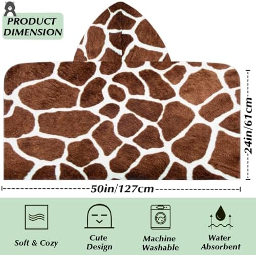 Giraffe Pattern Kids Bath Towel 24x50 Inch