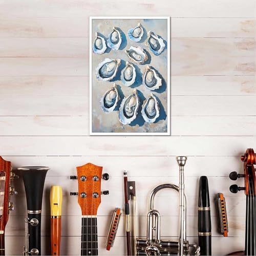 Retro Simple Oyster Poster 12x16in Unframed