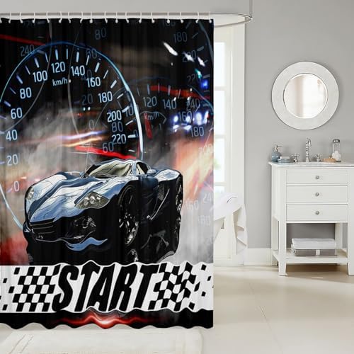 Feelyou Racing Car Shower Curtain 72x72 Kids
