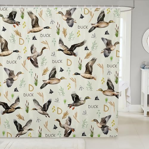 Feelyou Mallard Duck Shower Curtain Set Green 72x72