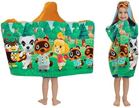Franco Kids Bath Towel Wrap with Animal Crossing Design