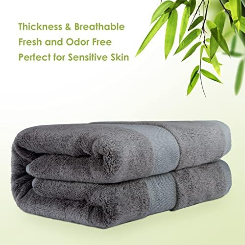 CANFOISON Extra Large Bath Towel - Dark Grey 35 x 70