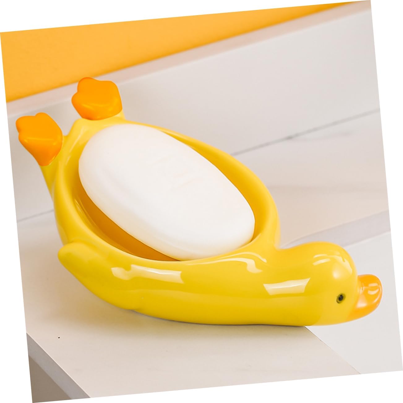 Ciieeo Decorative Ceramic Soap Holder Duck for Bathroom
