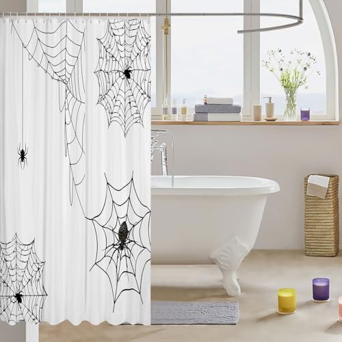 Feelyou Spiders Halloween Shower Curtain Set 72x72
