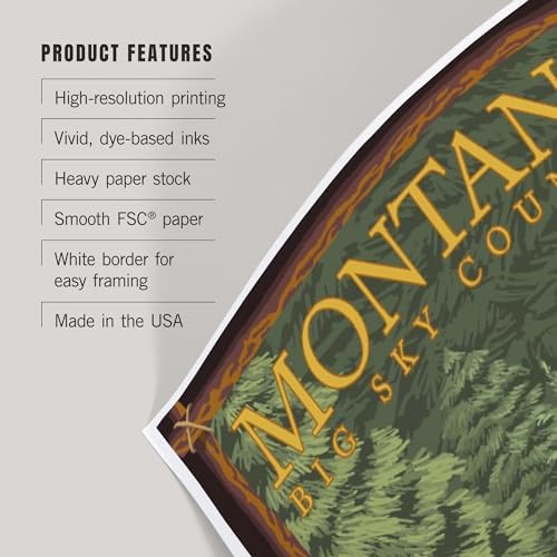 Lantern Press 8x12 Art Print of Montana Bear in Forest