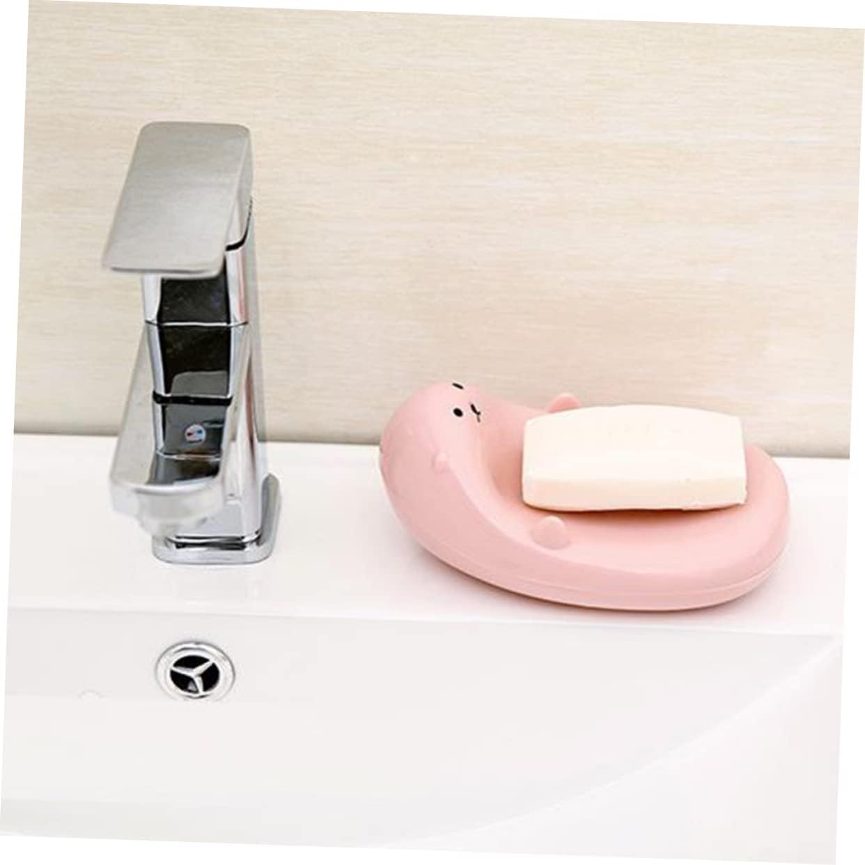 Ciieeo Round Cartoon Soap Holder for Kids Bathroom