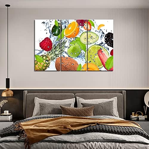 Colorful Fruit Wall Art 3 Panel Canvas Print