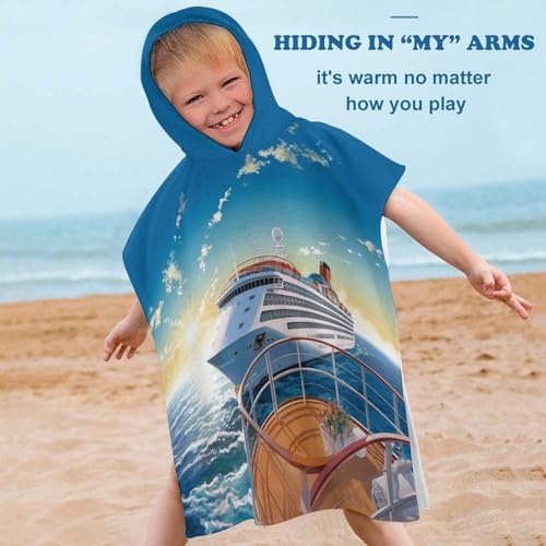 Kids Bath Towel with Hood for Summer and Beach