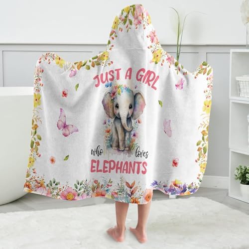 Elephant Hooded Bath Towels for Girls Soft Cotton