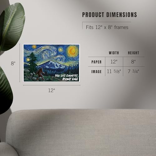 Lantern Press 8x12 Art Print Big Sky Country 1