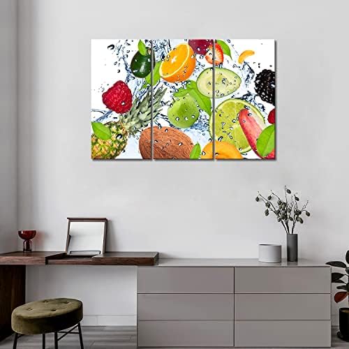 Colorful Fruit Wall Art 3 Panel Canvas Print