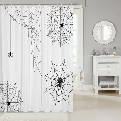 Feelyou Spiders Halloween Shower Curtain Set 72x72