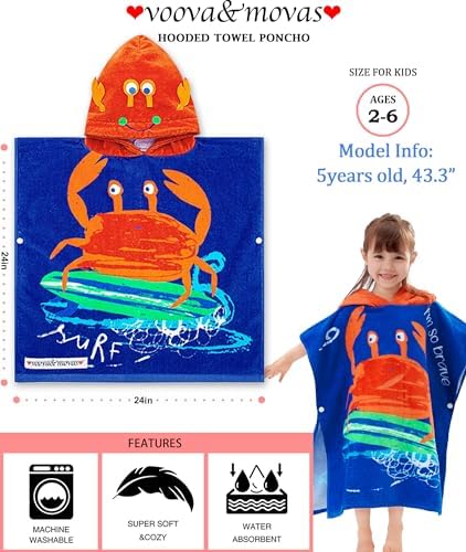 VOOVA MOVAS Toddler Bath Towel with Hood