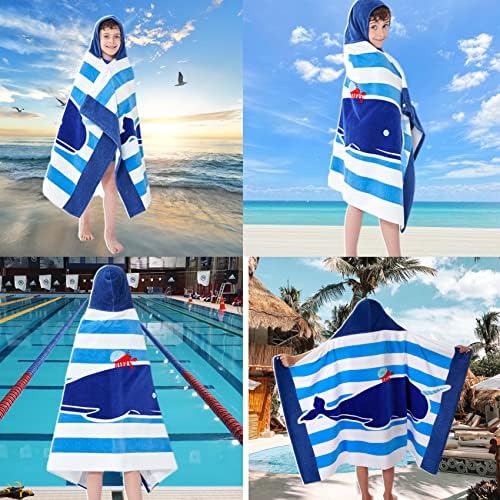 Bavilk Kids Hooded Bath Towel with Cartoon Animal Print