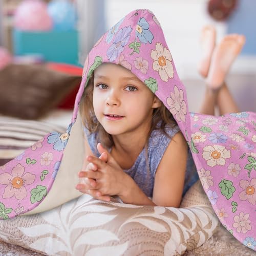 Cute Flower Hooded Bath Towel for Kids