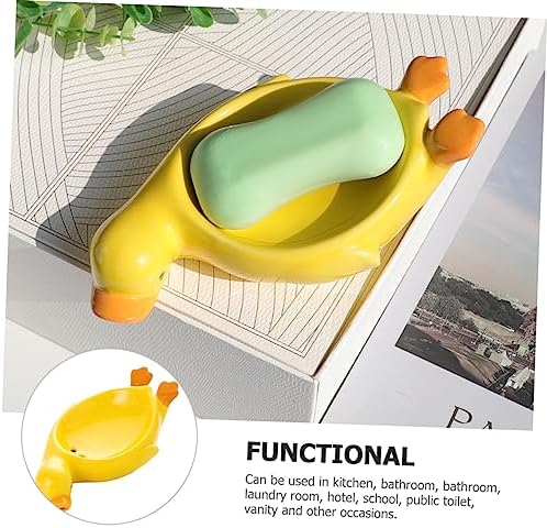 Ciieeo Decorative Ceramic Soap Holder Duck for Bathroom