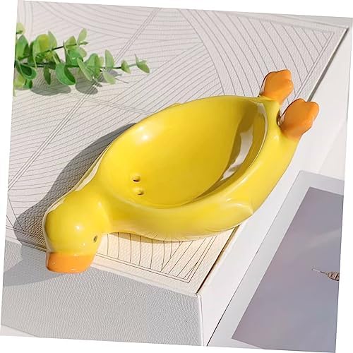Cute Duck Ceramic Soap Holder with Self Draining Feature