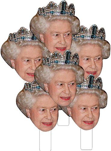 Queen Elizabeth II White Face-Ka-Bobs Print
