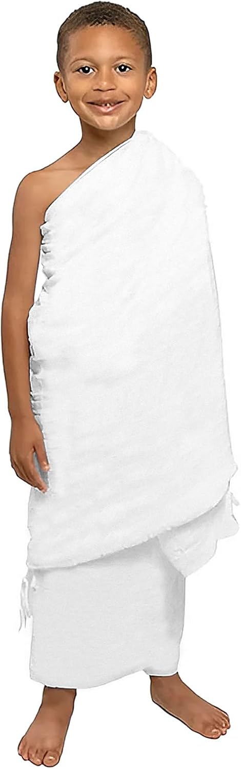Kids Ihram Towels Set for Boys - 2-Piece White Islamic Towel