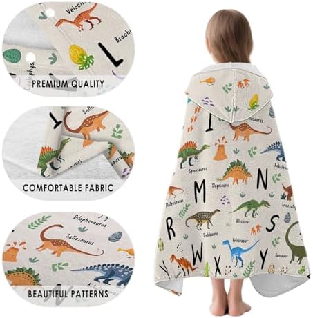Dinosaur Hooded Beach Towel for Kids 30x50
