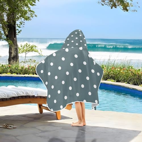 CHIFIGNO White Polka Dots Beach Towel for Kids