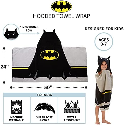 Batman Kids Bath Pool Beach Hooded Towel Wrap 24 x 50