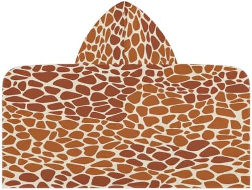 Brown Animal Giraffe Skin Print Kids Bath Towel