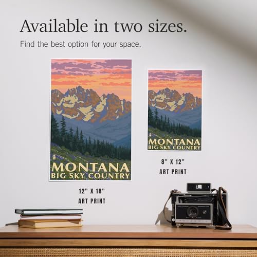 Lantern Press 8x12 Art Print Montana Big Sky Country Spring Flowers