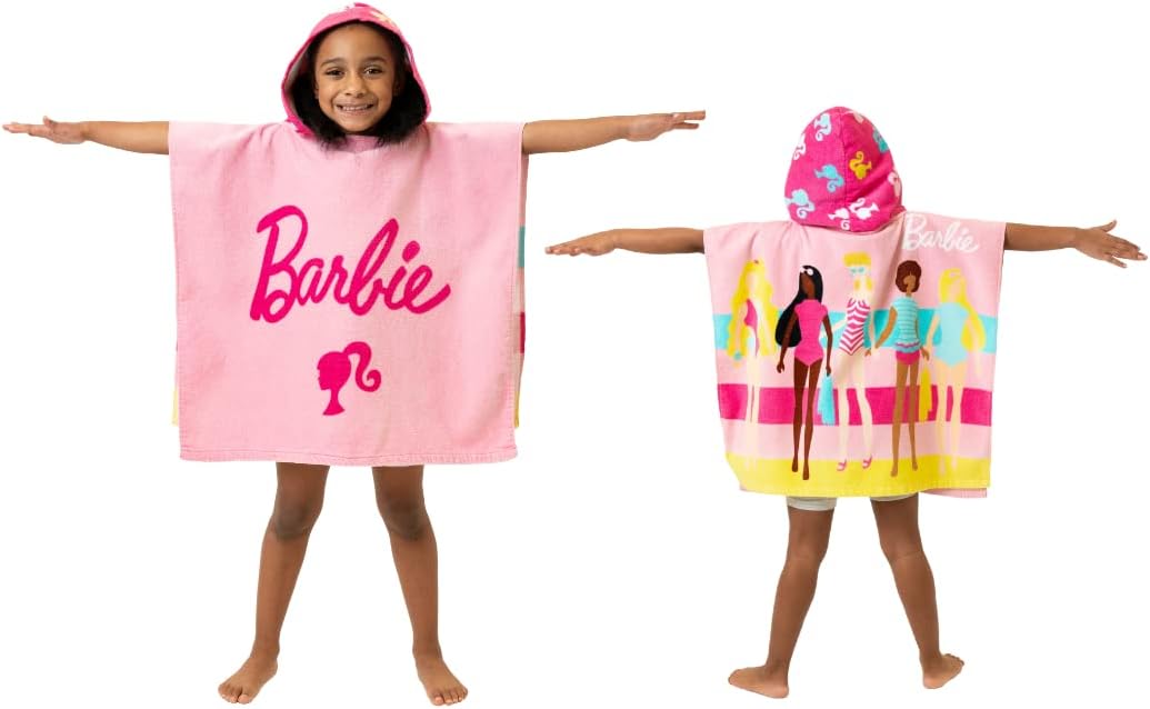 Franco Barbie Hooded Towel Poncho 24x22 Large