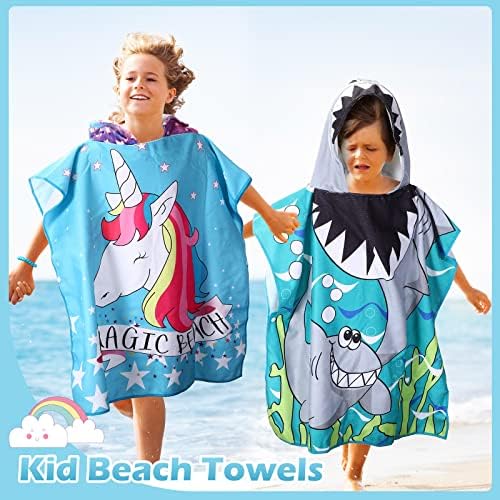 Oudain 6 Pcs Hooded Bath Towels for Kids