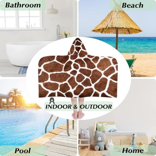 Giraffe Pattern Kids Bath Towel 24x50 Inch