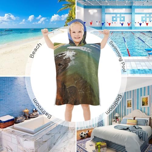 Kids Bath Towel with Hawaii Seashore Print