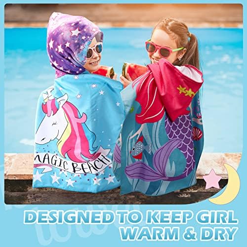 Oudain 6 Pcs Hooded Bath Towels for Kids