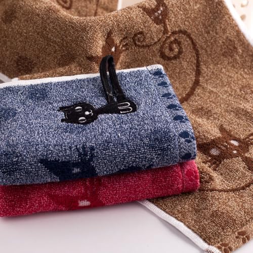 Kissvian 3 Pack Cute Kitten Themed Hand Towels