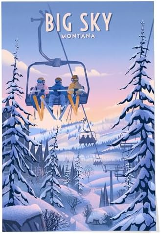 Lantern Press 24x36 Inch Giclee Print Big Sky Montana