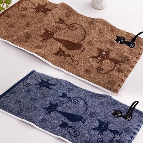 Kissvian 3 Pack Cute Kitten Themed Hand Towels